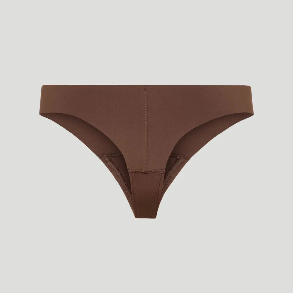 Tanga taille mi-haute marron (Lot de 3)