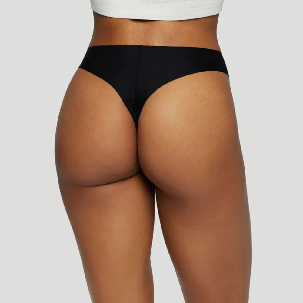 Tanga taille mi-haute noir (Lot de 3)