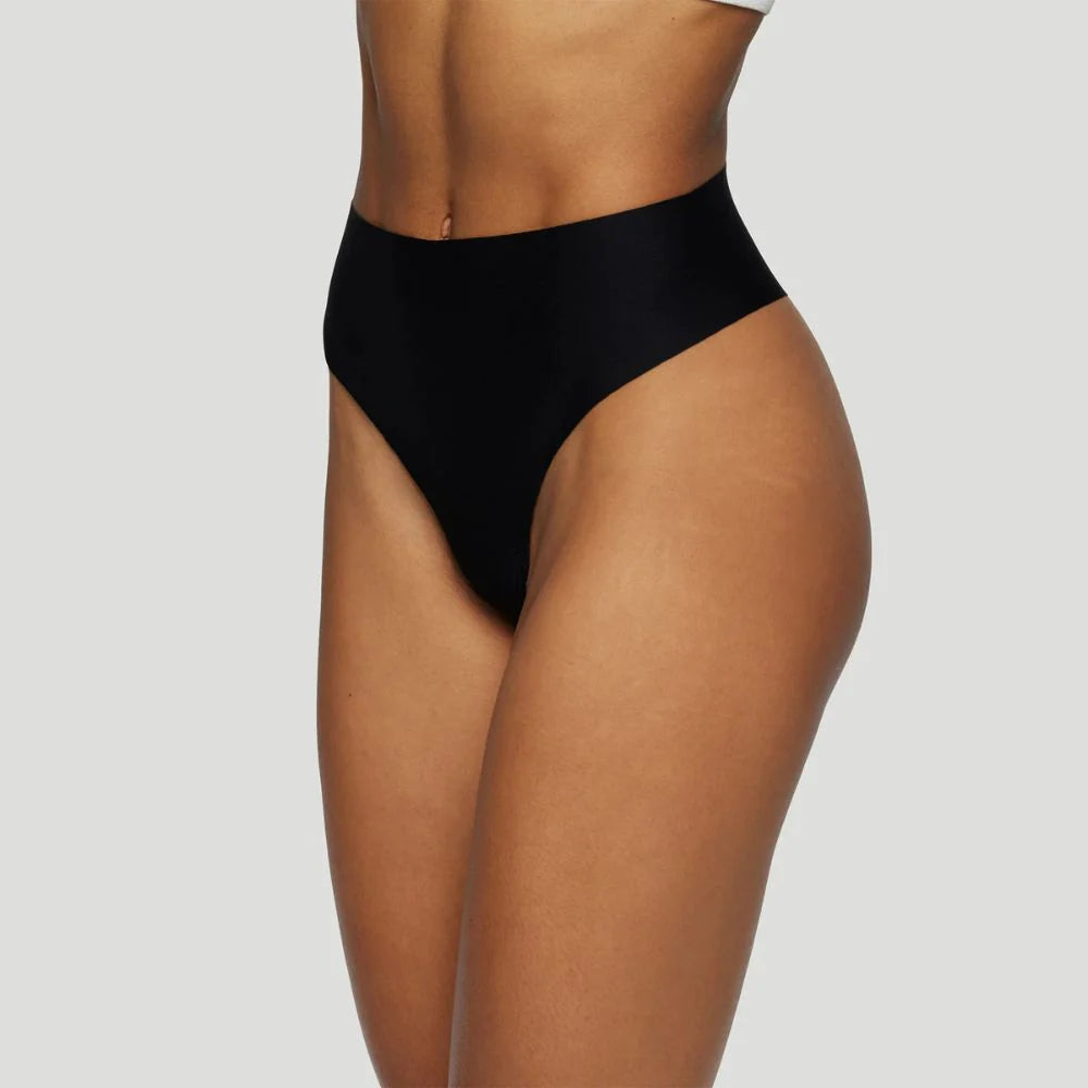 Tanga taille haute noir (Lot de 3)