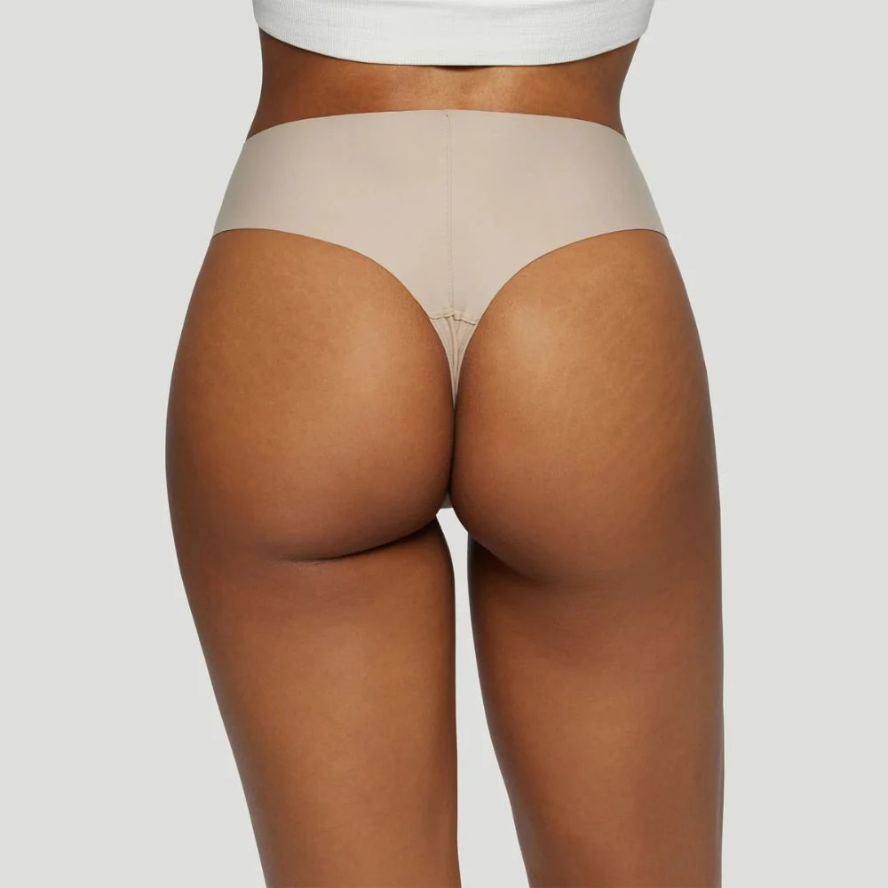 Tanga taille haute nude (Lot de 3)