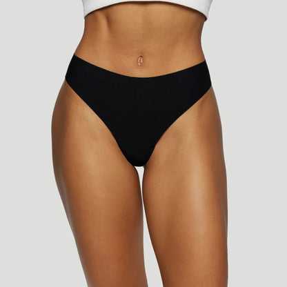 Tanga taille mi-haute noir (Lot de 3)
