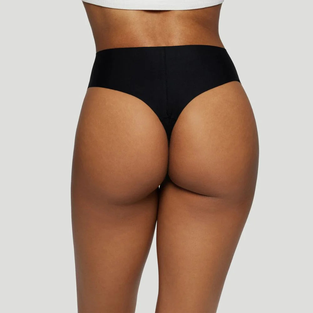 Tanga taille haute noir (Lot de 3)