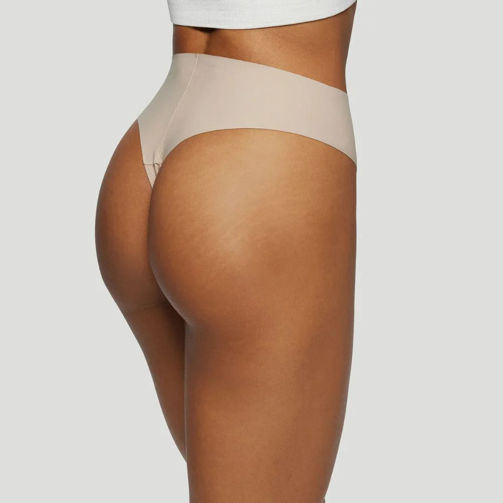 Tanga taille haute nude (Lot de 3)