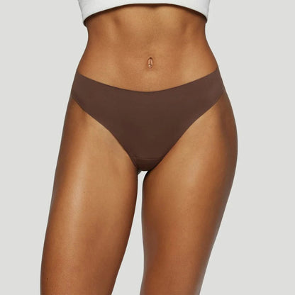 Tanga taille mi-haute marron (Lot de 3)