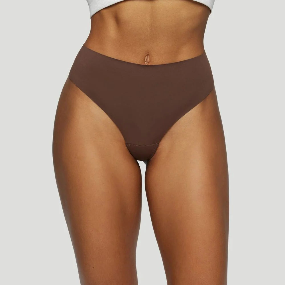Tanga taille haute marron (Lot de 3)
